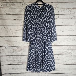 MICHAEL Michael Kors Navy and White Midi Dress